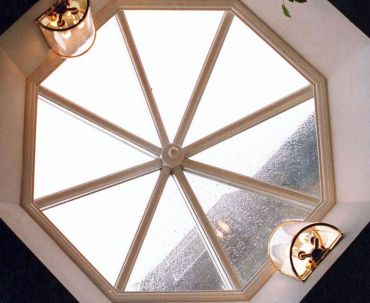 Internal view of octagonal lantern over stairwell