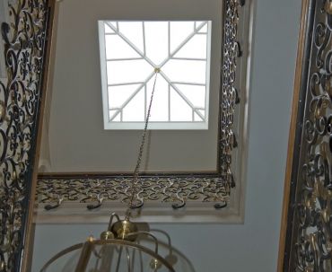 Made-to-measure square lantern ... built to hang a 200kg chandelier